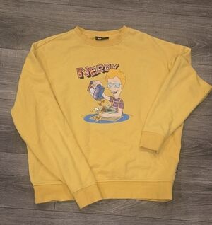 Nerdy: " Vintage" Yellow Graphic Men's Sweater